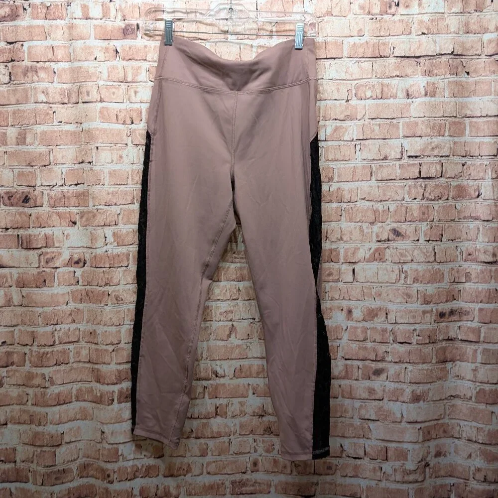 Walk Pop Leggings Pink with Black Side Panels Size Medium - Picture 2 of 12